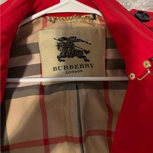 Burberry red coat size small worn 3 times